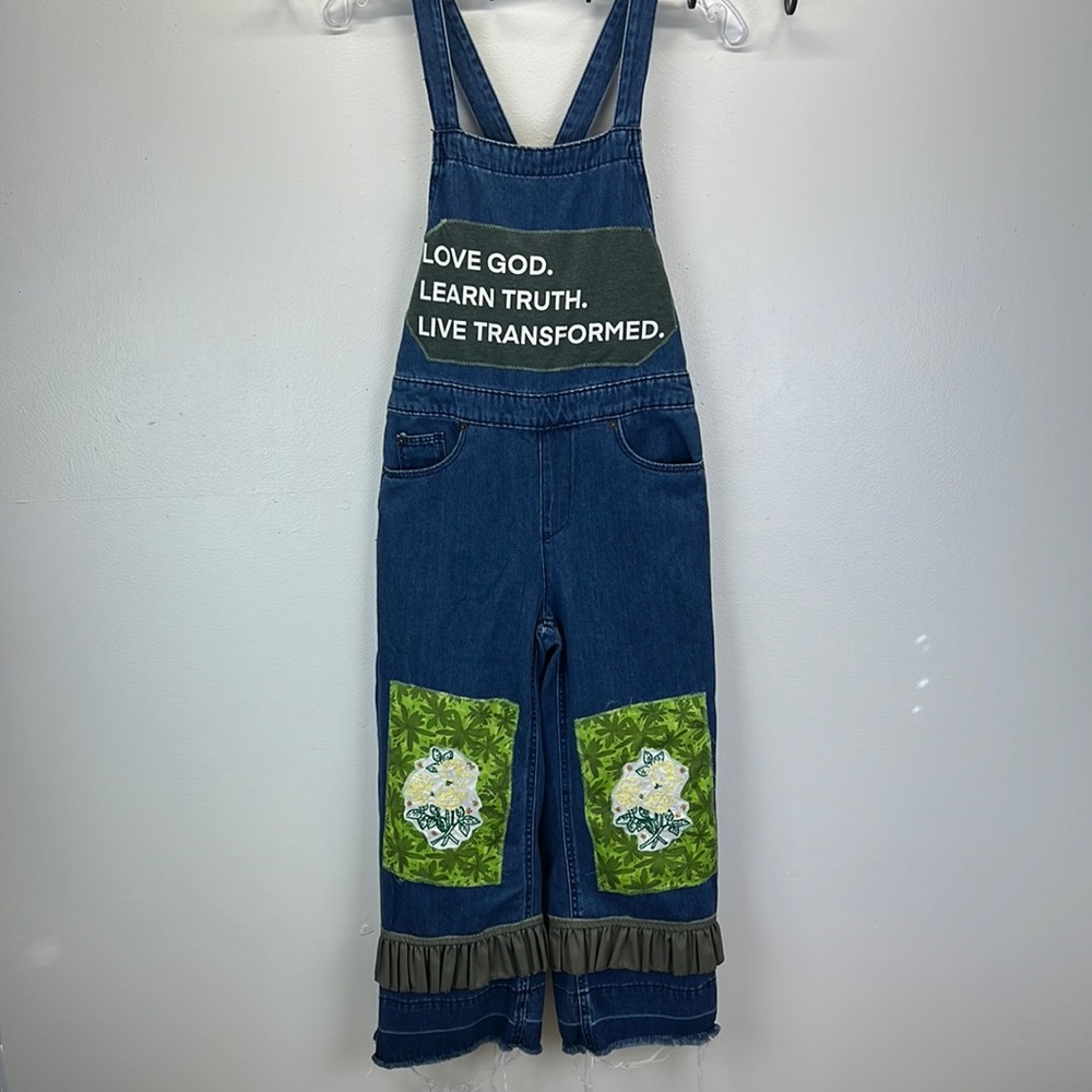 🌟Adorned Crown Textile love God learn truth live transformed overalls upcycle